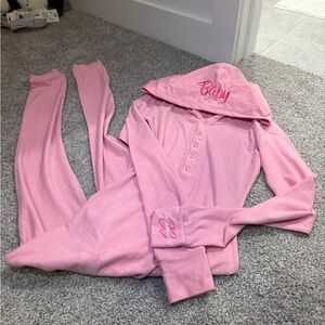 Pink Hooded Onesie